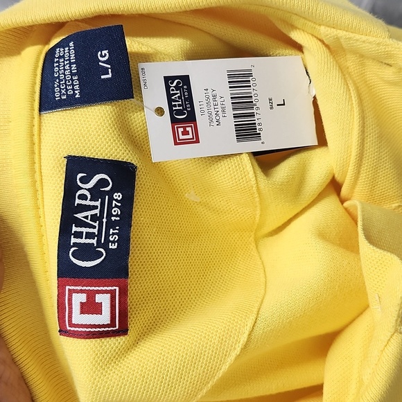 NWT Chaps Men's Polo in Vibrant Yellow L - Picture 3 of 4
